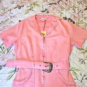 Pink denim rodeo dress